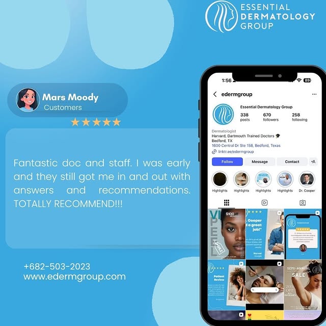 Confidence looks good on you ✨ Thank you for trusting Essential Dermatology Group with your skincare