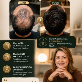 ✨ Meu compromisso vai muito além de tratar a queda de cabelo.

Cada paciente que chega ao consultóri