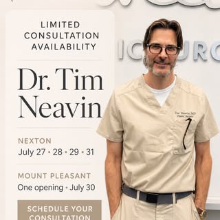 Considering plastic surgery? Book your Surgery consult with Dr. Neavin.
📍 Nexton: July 27, 28, 29 &