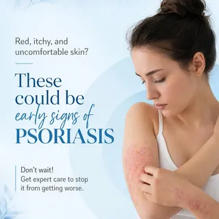 🔵 Red, itchy, and scaly skin? It could be more than just dryness.

Psoriasis is a chronic skin cond