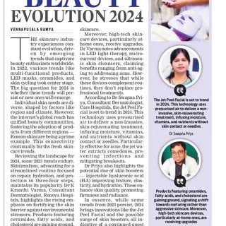 Article by Dr.K Kranthi Varma on skin care trends-2024 in The New Indian Express!
