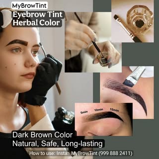 Eyebrows Tinting Color Natural herbal Heena Base Dark Brown Temporary Color Tinting Safe Natural lon