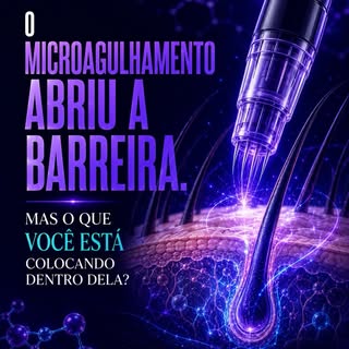 🧬 O microagulhamento abre microcanais na pele.

Mas ele não aumenta apenas a entrada do ativo desej