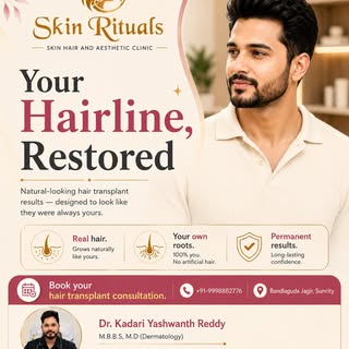 Receding hairline? Thinning crown? 
A hair transplant relocates your own healthy roots to where you 