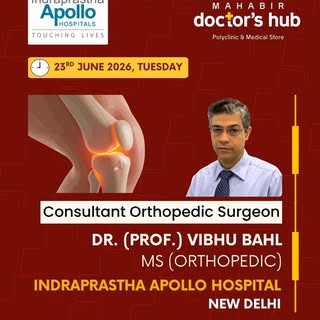 📢 Specialist Orthopedic OPD Alert

Consult Dr. (Prof.) Vibhu Bahl (20+ yrs exp.) for expert *orthop