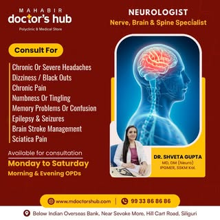 Dr. Shveta Gupta MD, DM (Neurologist) - Daily Morning & Evening OPDs

Consult For - 
•⁠ ⁠Headaches &
