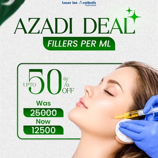 💚 Enhance your look, celebrate your glow!
Fillers now available at an Azadi Deal — up to 50% OFF! �