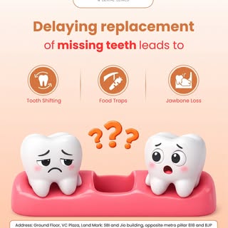 Thinking of putting off replacing that missing tooth? Think again! 🦷⚠️

Delaying replacement of mis