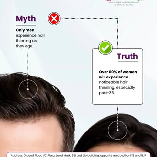 Myth vs Truth: Time to bust this one! 🔍

❌ MYTH: Only men experience hair thinning as they age.

✅ 