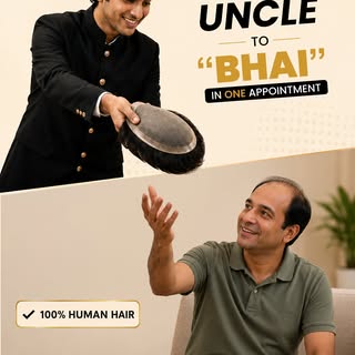 Ab log "Uncle" nahi, "Bhai" bulayenge. 😉

One appointment. 100% human hair. A hairline that makes p