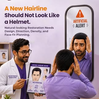 A new hairline should look natural—not like a helmet. 🪖

Hair transplantation is not just about add