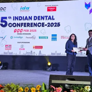 "Another milestone in my journey! 🏆✨ Speaking at the 75th Indian Dental Conference in Chennai was a