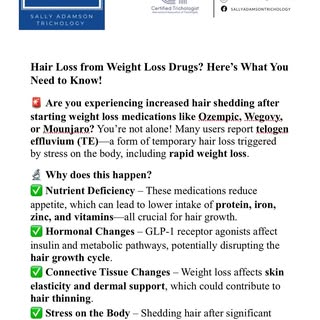 #HairLoss #Ozempic #Wegovy #Mounjaro #TelogenEffluvium #HairThinning #Trichology #WeightLossJourney 