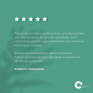 Obrigado ao nosso paciente Roberto por estas palavras generosas! São estes testemunhos que nos motiv