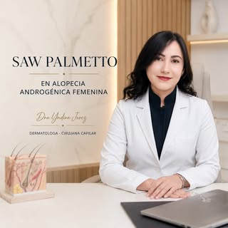 Saw Palmetto en alopecia androgénica femenina 🌿. 
 

✅ Es un activo de origen natural que puede ayu