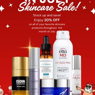 Christmas in July is Here! 🎄✨

Your favorite skincare products are 20%
OFF all month long!

Now is 