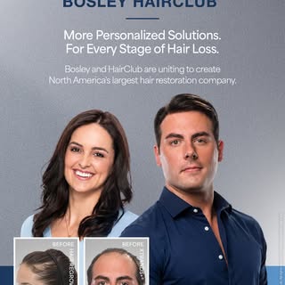 More expertise. More options. More confidence. ✨

Bosley and HairClub are uniting to create North Am