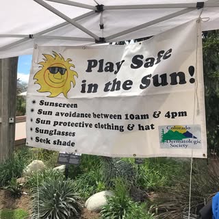 Stop by the Denver Botanic Gardens today where we have joined the Colorado Derm Society in educating