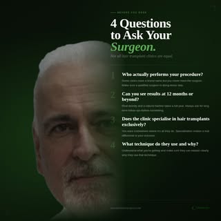 4 questions to ask before booking a hair transplant. 👇

Who actually performs your procedure?
Some 