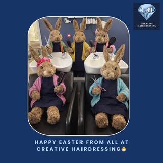 We would like to wish you all a Happy Easter from us all here in salon at Creative Hairdressing 🐣
