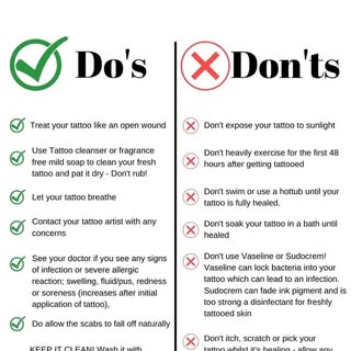 Tattoo After Care —Do and Don’t