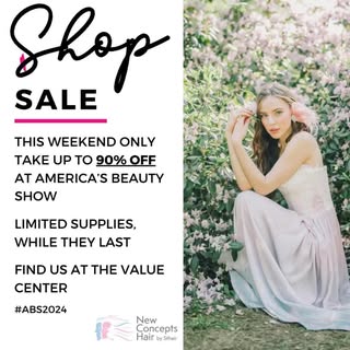 This weekend Only - Save up to 90% off ⁠
Find us at the Value Center at #AmericasBeautyShow⁠
⁠
#newc