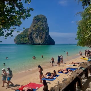 Krabi Rayavadee
When the tide goes out, you can wade/swim to the island 
#travelingdermatologist #de