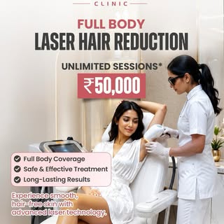 Say goodbye to unwanted hair and hello to smooth, confident skin. ✨

Experience full body laser hair