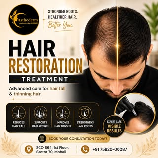 ✨ Don't let hair fall affect your confidence.

Experience our advanced Hair Restoration Treatment de