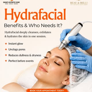 Glow deeper than the surface with HydraFacial! 💧✨

Cleanse, exfoliate, hydrate, and rejuvenate your