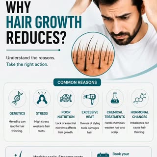 💇‍♂️ Hair growth doesn't slow down without a reason.

Stress, poor nutrition, hormonal changes, gen