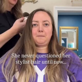 I was teaching my client what a wig band is and how it keeps the hair from sliding back. Then I lift