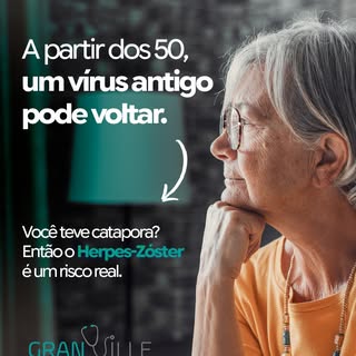 Herpes-Zóster: o vírus da catapora que pode despertar após os 50 anos. 
⚠️ Com 1 em cada 3 pessoas a