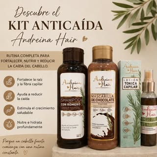 ✨ Tu cabello merece un cuidado completo, no soluciones temporales.

Con el Kit Anticaída Andreina Ha