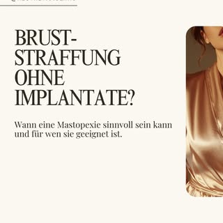 Eine Bruststraffung kann helfen, die natürliche Brustform wieder anzuheben, ganz ohne Implantate.
Du
