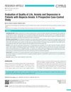 Evaluation of Quality of Life, Anxiety and Depression in Patients with Alopecia Areata: A Prospective Case-Control Study