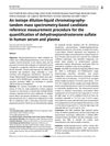 An Isotope Dilution-Liquid Chromatography-Tandem Mass Spectrometry-Based Candidate Reference Measurement Procedure for the Quantification of Dehydroepiandrosterone Sulfate in Human Serum and Plasma