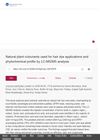 Natural Plant Colorants Used for Hair Dye Applications and Phytochemical Profile by LC-MS/MS Analysis