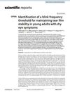 Identification of a Blink Frequency Threshold for Maintaining Tear Film Stability in Young Adults with Dry Eye Symptoms