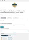 Warning from the Medical Board of California: Hair Restoration Surgery Requires a Medical License