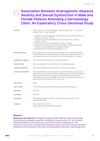 Association Between Androgenetic Alopecia Severity and Sexual Dysfunction in Male and Female Patients Attending a Dermatology Clinic: An Exploratory Cross-Sectional Study