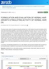 Formulation and Evaluation of Herbal Hair Growth Stimulating Activity of Herbal Hair Oil