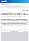 Formulation and Evaluation of Fermented Rice Water-Based Herbal Hair Serum for Hair Growth and Scalp Health