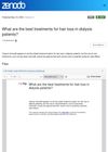 What Are the Best Treatments for Hair Loss in Dialysis Patients?
